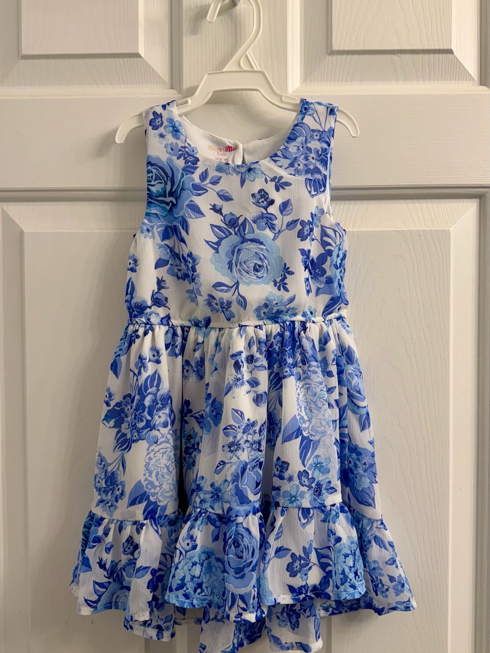 Blue Floral Tiered Sundress for Girls